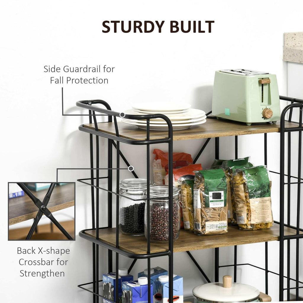 Rolling Kitchen Cart, Kitchen Storage Trolley with 3 Shelves - The Linen House