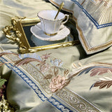 New Royal Pistachio Exquisite Embroidery Duvet Set