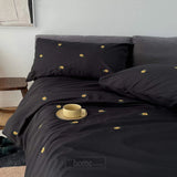 Daisy Flower Embroidered Duvet Cover Set