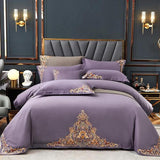 Purple Luxury Embroidered Duvet Set
