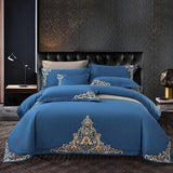 Royal Blue Luxury Embroidered Duvet Set
