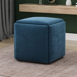 Leather Cube Ottomans - The Linen House