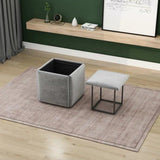 Leather Cube Ottomans - The Linen House