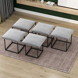 Leather Cube Ottomans - The Linen House