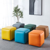 Leather Cube Ottomans - The Linen House