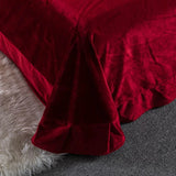Flaming Red New Luxury Embroidered Velvet Duvet Set