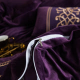 New Violet Luxury Embroidered Velvet Duvet Set - The Linen House