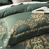 New  Olive Green Luxury Royal Bedding Set