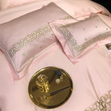 Luxury New Musk Rose Cotton Satin Embroidered Duvet Set