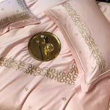 Luxury New Musk Rose Cotton Satin Embroidered Duvet Set