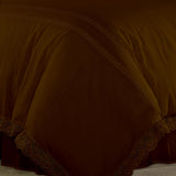 Luxury Soft Duvet Set With Lace (Brown)