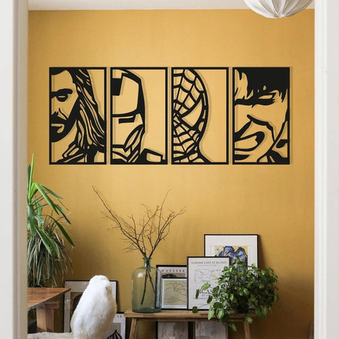 Avengers Face Potrates Metal Wall Decor - The Linen House