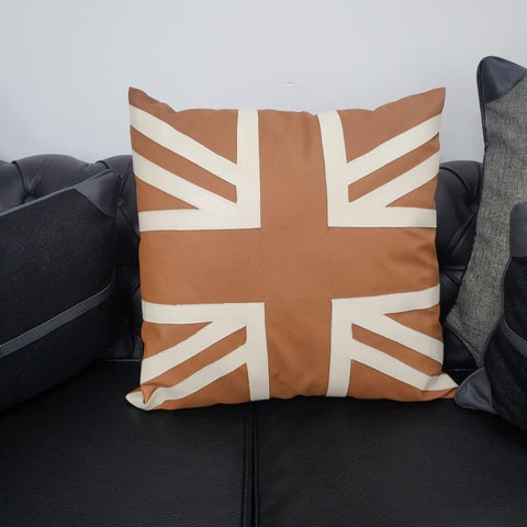 Luxury Leather-Designed Cushion (Union Jack)
