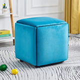 Leather Cube Ottomans - The Linen House