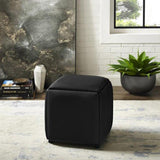 Leather Cube Ottomans - The Linen House