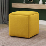 Leather Cube Ottomans - The Linen House