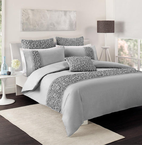 Light Grey Weavian Bridal Set with filling - The Linen House