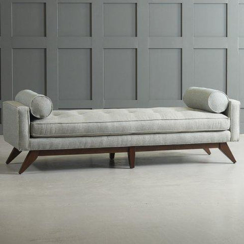 Gray Button Tufted Bench - The Linen House