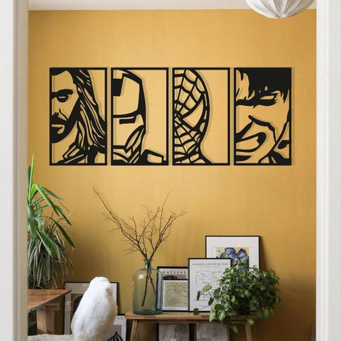 Avengers Face Potrates Metal Wall Decor - The Linen House