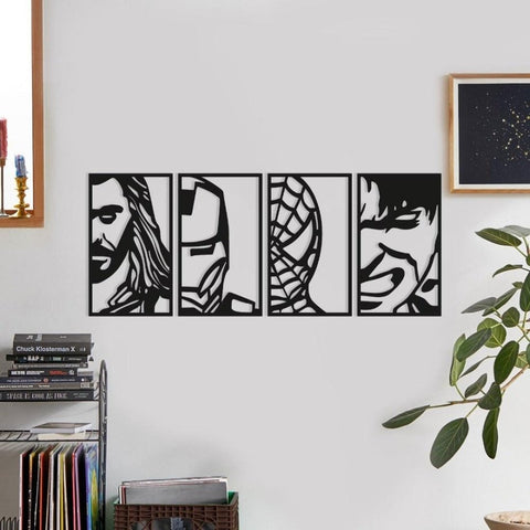 Avengers Face Potrates Metal Wall Decor - The Linen House