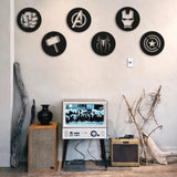 Avengers Metal Wall Art Set of 6, Geometric Nursery Wall Decor, 3D Metal Superhero Wall Hanging - The Linen House