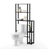 Black Toilet Space Saver with 5 - Shelves - The Linen House