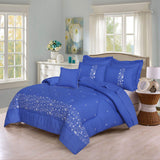 Blue Cristina Embroidered Comforter Embroidered Comforter The Linen House 1 Comforter 
