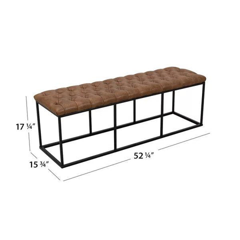 Brown Upholstered Bench - The Linen House