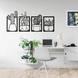 Cactus Set Metal Wall Art & Decor(pack of 4) - The Linen House