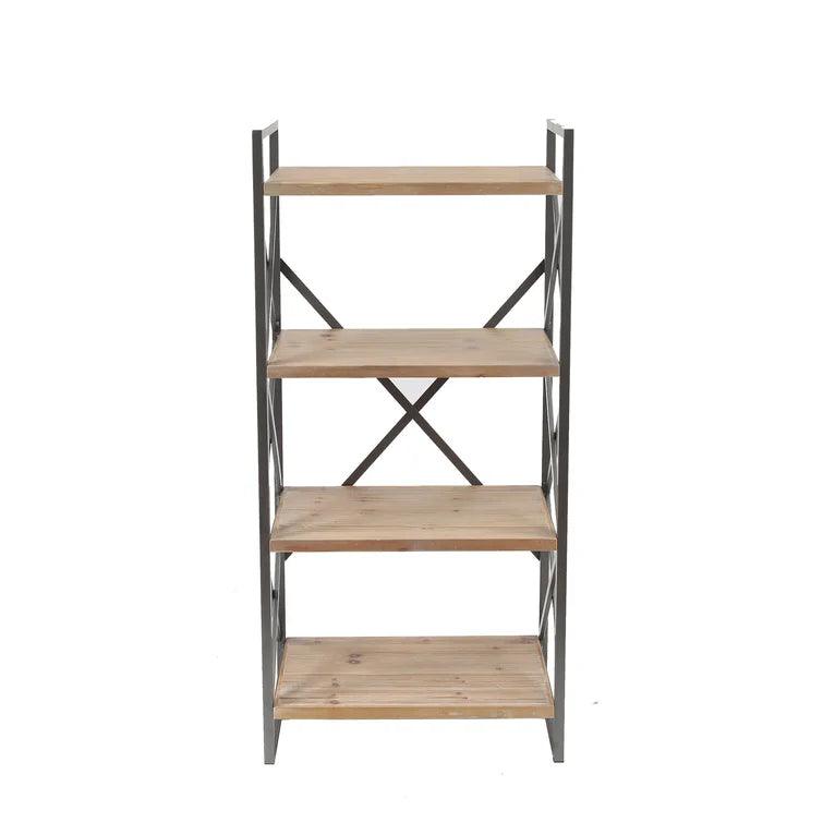 Carncoagh 54.3'' H x 24'' W Iron Etagere Bookcase MDF sheet shelves - The Linen House