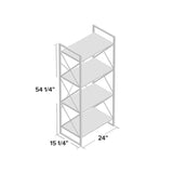 Carncoagh 54.3'' H x 24'' W Iron Etagere Bookcase MDF sheet shelves - The Linen House