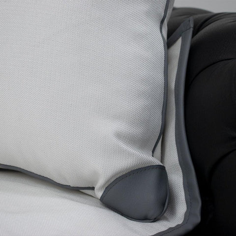 Contemporary Leather - Decorated Cushion - The Linen House