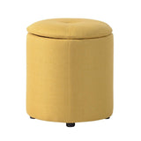 Copper Grove Fabric Upholstery Cylindrical Storage Ottoman - The Linen House