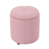 Copper Grove Fabric Upholstery Cylindrical Storage Ottoman - The Linen House