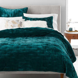 Teal Velvet Bedspread -King