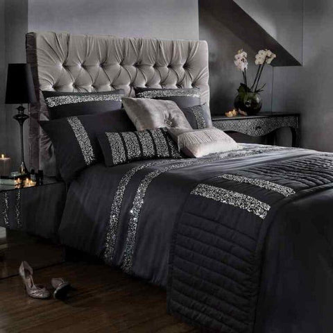 Black Bridal bedsheet Set with filling - The Linen House