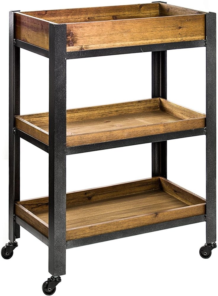 Decor Rolling Storage Cart with Shelves - The Linen House