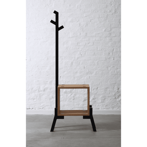 Design Coat Rack Wooden Boxed Pedestal Hanger - The Linen House