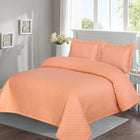 Diamond Bed Spread Peach - The Linen House