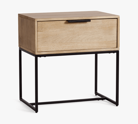 Wood and Iron Drawer Styled Side Table - The Linen House