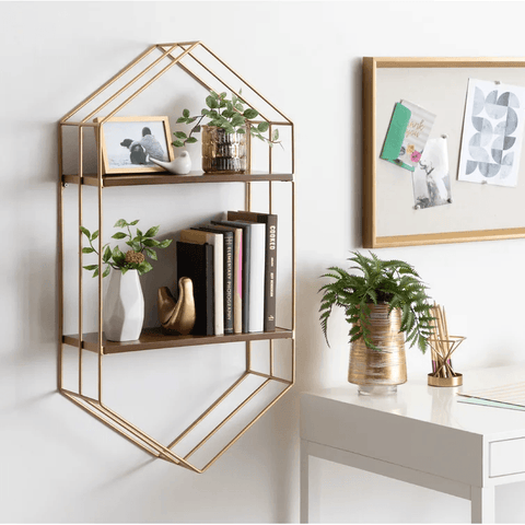 Hexagon Metal Accent Shelf - The Linen House