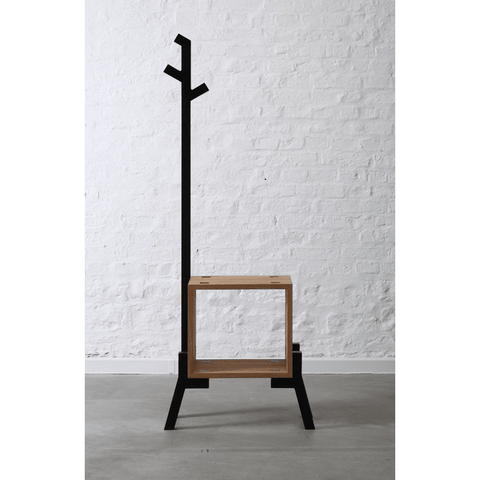Design Coat Rack Wooden Boxed Pedestal Hanger - The Linen House