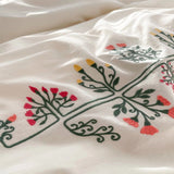 New Flowered Geometric Embroidery Duvet Set