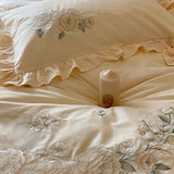 Elegant Cream Embroidery Duvet Set – Luxurious Comfort and Style - The Linen House