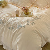 Elegant Cream Embroidery Duvet Set – Luxurious Comfort and Style - The Linen House
