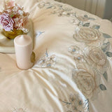 Elegant Cream Embroidery Duvet Set – Luxurious Comfort and Style - The Linen House