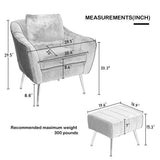 Elvet Accent Chair with Ottoman Footrest - The Linen House