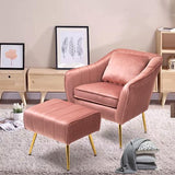 Elvet Accent Chair with Ottoman Footrest - The Linen House