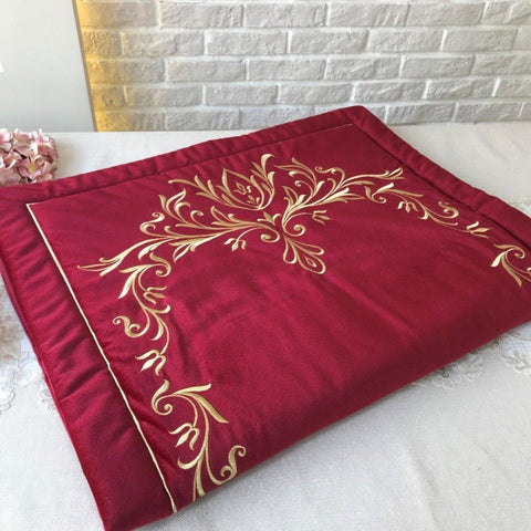 Embroidered Velvet Prayer Mat - The Linen House