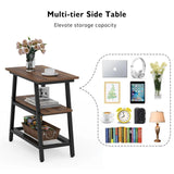 End Table, Side Table with 3 - Tier Storage Shelf - The Linen House